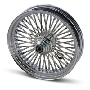 Chrome 16 x 3.5 Fat Daddy 50-Spoke Radially Laced Wheel for Single Disc